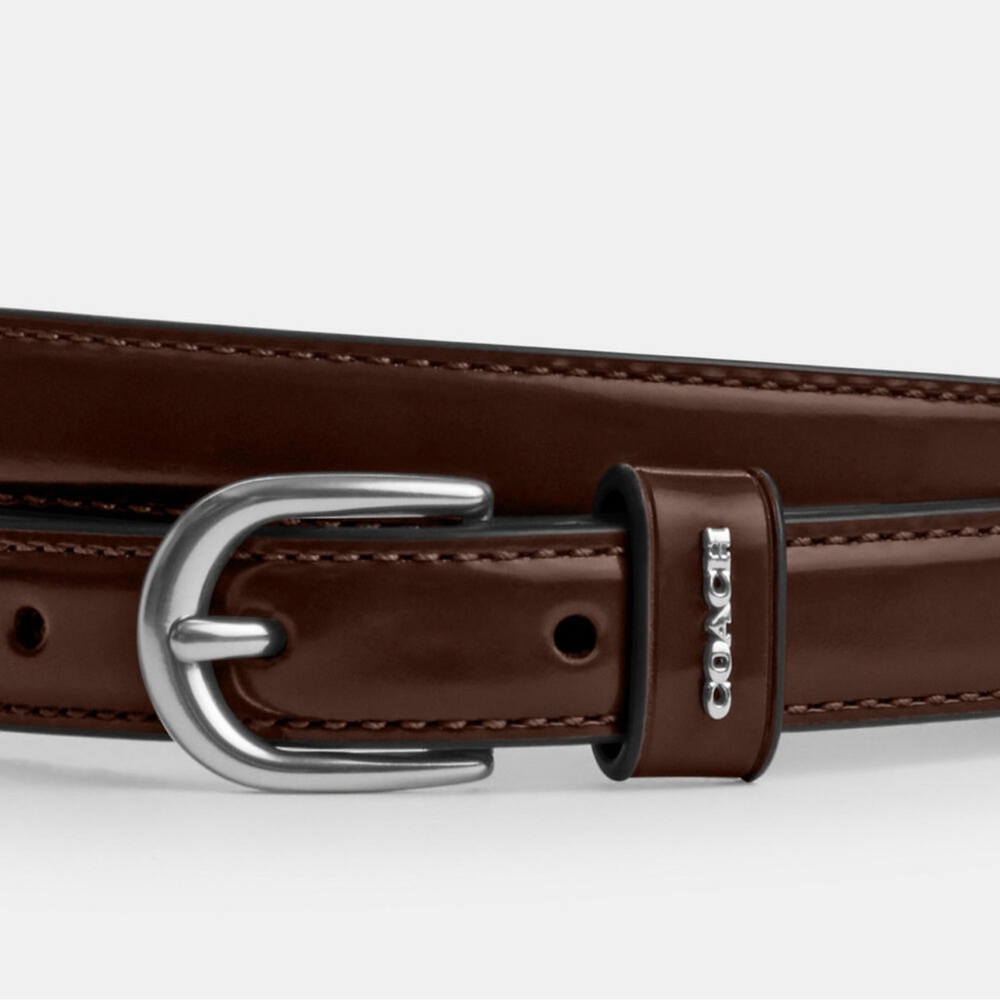 Coach chocolate brown 18mm leather belt - Picture 2 of 10